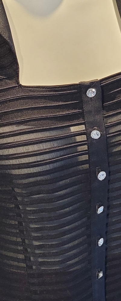 Js Collection Black Sheer Top Size 12 - image 3